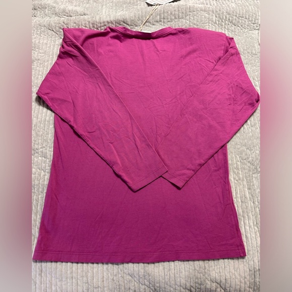 P_JEAN Fuchsia‎ Long Sleeve Top Made in Italy 100% Cotton Sz L NWT A 0263 - Picture 8 of 10